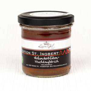 Holunderblüten-Gelee mit Apfelsaft aus der Biosphäre Bliesgau und frisch gepflückten Holunderblüten aus St. Ingbert