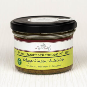 Veganes Beluga-Linsen-Aufstrich mit Apfel, Moehren und Sellerie aus dem Biosphaerenreservat Bliesgau